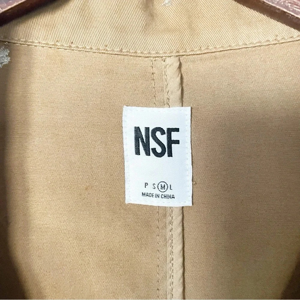 NSF Dorian Cotton Trench Coat in Antique Bronze Gold Foil Size Medium - Picture 6 of 16